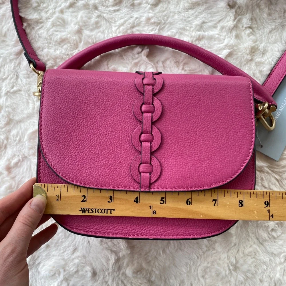 Antonio Melani Rosie Crossbody Bag Women Bright Pink Leather‎ Barbiecore Chic